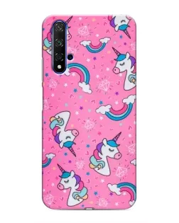 Чохол для Huawei Honor 20 з картинкою «Unicorn паттерн рожевий»