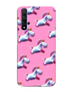 Чохол для Huawei Honor 20 з картинкою «Єдинороги на рожевому»