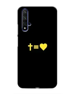 Чехол для Huawei Honor 20 с картинкой «Сердце и Крест»