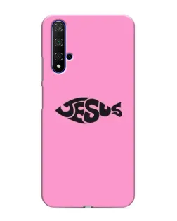 Чехол для Huawei Honor 20 с картинкой «Розовый символ  Jesus»