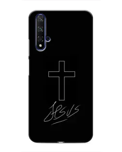 Чехол для Huawei Honor 20 с картинкой «Графический крест Jesus»