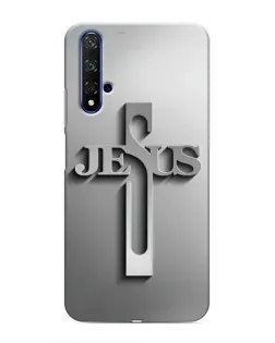 Чехол для Huawei Honor 20 с картинкой «Металлический крест Jesus»