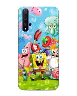 Чехол для Huawei Honor 20 с картинкой «Губка Боб и друзья»