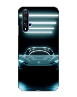 Чохол для Huawei Honor 20 з картинкою «Tesla в неоні»