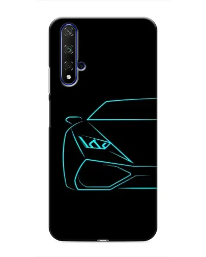 Чохол для Huawei Honor 20 з картинкою «Блакитний силует Lamborghini»