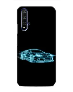 Чохол для Huawei Honor 20 з картинкою «Неоновий контур Lamborghini»