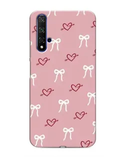 Чохол для Huawei Honor 20 з картинкою «Серця та банти»