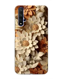 Чохол для Huawei Honor 20 з картинкою «Бежевий флористичний декор»