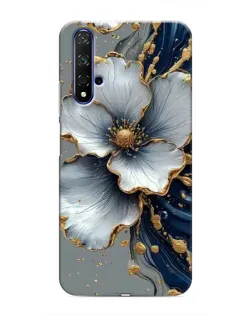 Чехол для Huawei Honor 20 с картинкой «Белый цветок и золотой флюид»