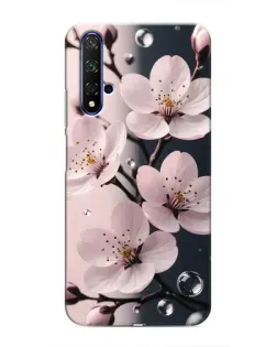 Чехол для Huawei Honor 20 с картинкой «Нежная сакура и капли»