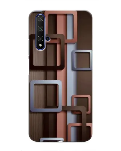 Чохол для Huawei Honor 20 з картинкою «Коричневі об'ємні квадрати»
