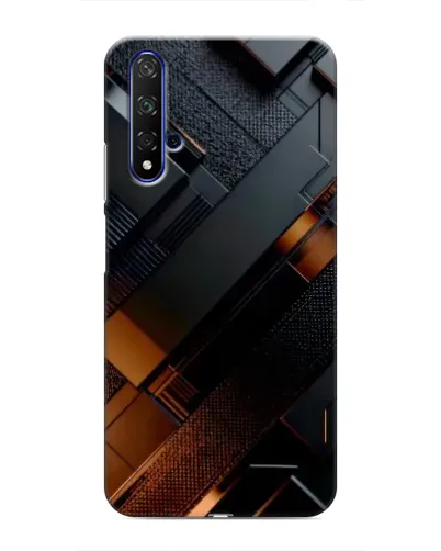 Чохол для Huawei Honor 20 з картинкою «Чорні геометричні блоки»