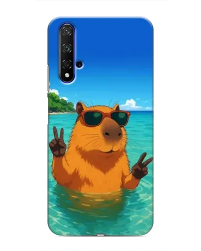 Чехол для Huawei Honor 20 с картинкой «Морская капибара»