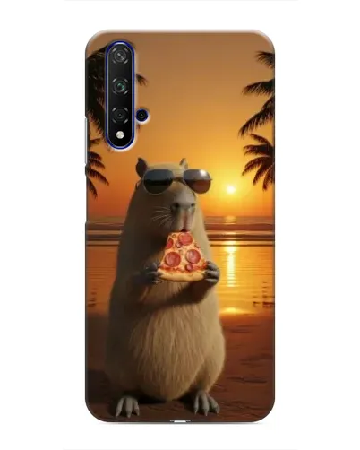 Чехол для Huawei Honor 20 с картинкой «Капибара с пиццей»