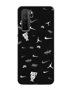 Чохол для Honor 30s з картинкою «Nike Black Pattern»