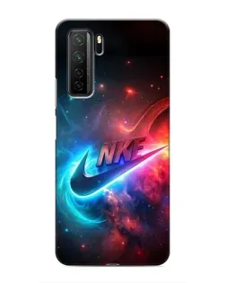 Чехол для Honor 30s с картинкой «Огненный логотип Nike»