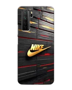 Чехол для Honor 30s с картинкой «Золотой Nike на металле»