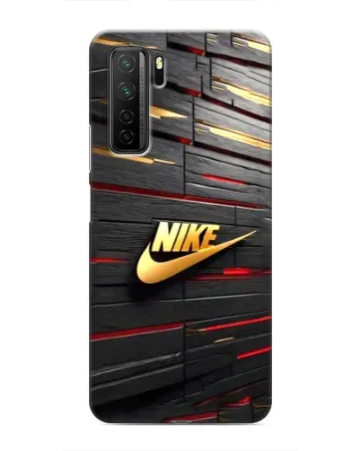 Чехол для Honor 30s с картинкой «Золотой Nike на металле»