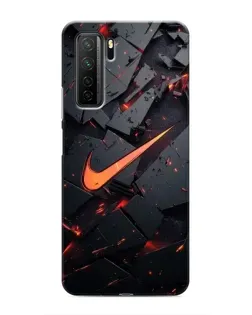 Чехол для Honor 30s с картинкой «Nike — эффект разломов»