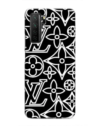 Чехол для Honor 30s с картинкой «Черно-белый узор LV»