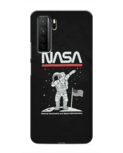 Чехол для Honor 30s с картинкой «NASA — шагаем по Луне»