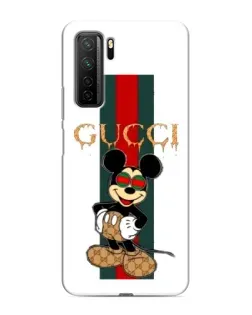 Чехол для Honor 30s с картинкой «Микки Маус Gucci — полосы»