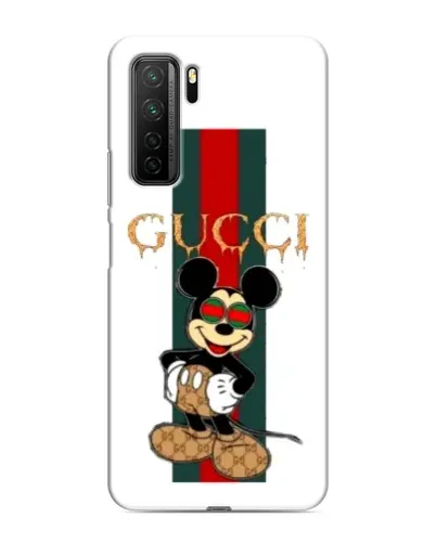 Чехол для Honor 30s с картинкой «Микки Маус Gucci — полосы»