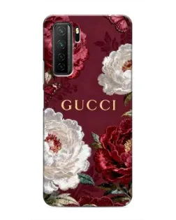Чехол для Honor 30s с картинкой «Gucci — бордовые розы»