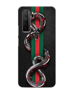 Чехол для Honor 30s с картинкой «Gucci — змея на полосе»