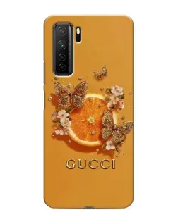 Чехол для Honor 30s с картинкой «Gucci — золотые бабочки»