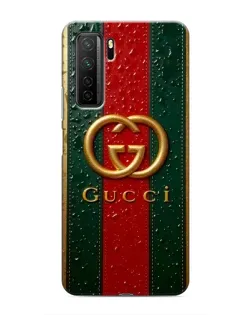 Чехол для Honor 30s с картинкой «Gucci — фирменная полоса и золото»