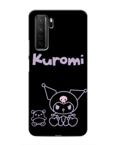 Чехол для Honor 30s с картинкой «Kuromi — черный минимализм»