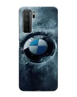 Чехол для Honor 30s с картинкой «Логотип BMW — лед»