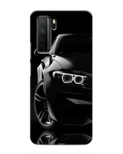 Чехол для Honor 30s с картинкой «Черная BMW — профиль»