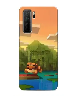 Чохол для Honor 30s з картинкою «Майнкрафт захід сонця»