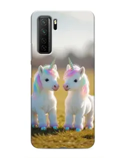 Чехол для Honor 30s с картинкой «Пара единорогов»