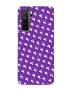 Чехол для Honor 30s с картинкой «Единороги на фиолетовом»