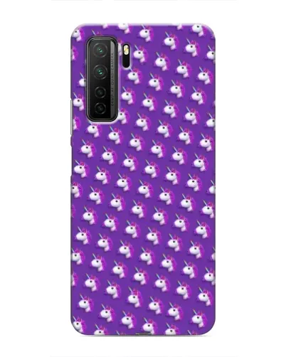 Чехол для Honor 30s с картинкой «Единороги на фиолетовом»