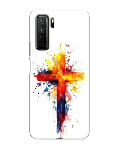 Чехол для Honor 30s с картинкой «Акварельный крест»