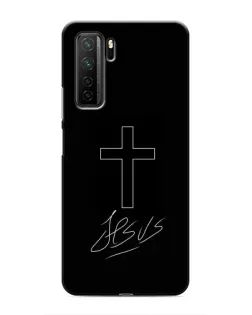 Чехол для Honor 30s с картинкой «Графический крест Jesus»