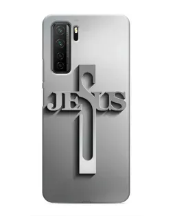 Чехол для Honor 30s с картинкой «Металлический крест Jesus»
