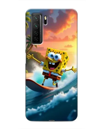 Чехол для Honor 30s с картинкой «Губка Боб серфингист»