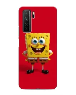 Чехол для Honor 30s с картинкой «Спанч Боб на красном»