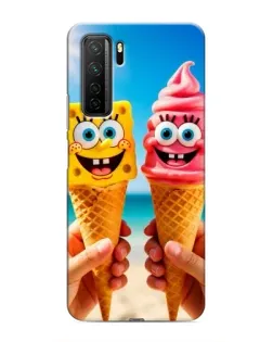 Чехол для Honor 30s с картинкой «Спанч Боб мороженое»
