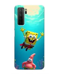 Чехол для Honor 30s с картинкой «Спанч Боб под водой»