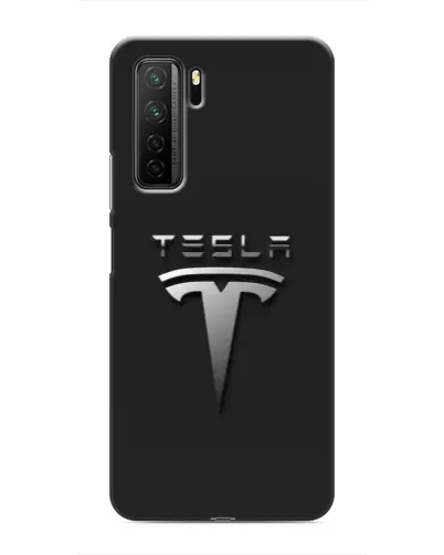 Чехол для Honor 30s с картинкой «Стальной логотип Tesla»