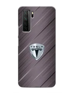 Чехол для Honor 30s с картинкой «Металлическая текстура Tesla»