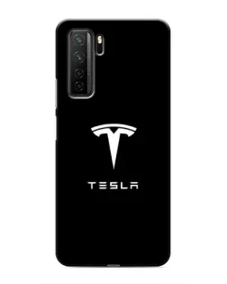 Чехол для Honor 30s с картинкой «Tesla White Logo»