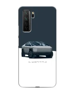Чехол для Honor 30s с картинкой «Серебристый Cybertruck Tesla»