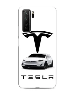Чехол для Honor 30s с картинкой «Tesla White Style»
